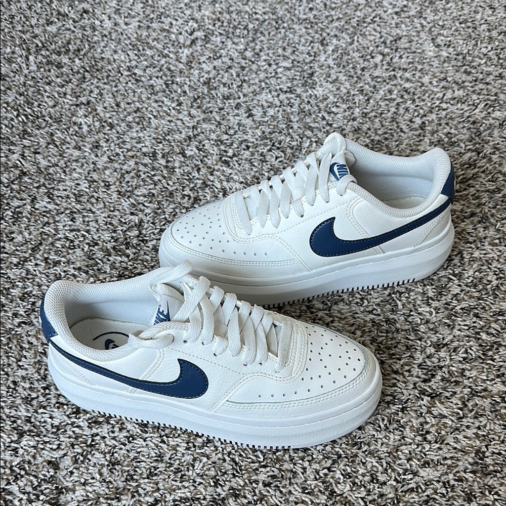 Nike Court Vision Alta White and Blue Sneaker